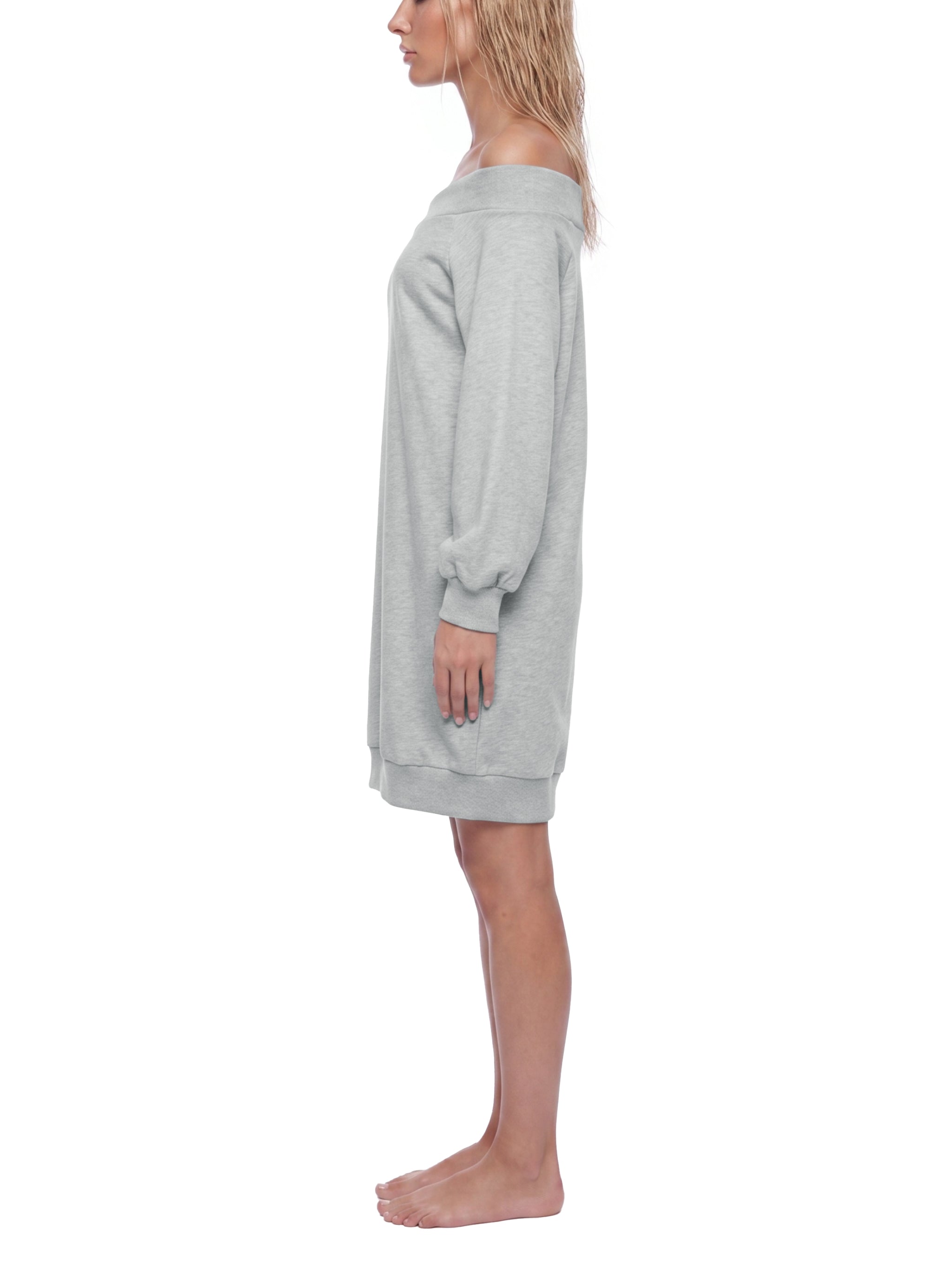 The GFG Heritage Boat-Neck Sweatshirt Dress — Black Crown
