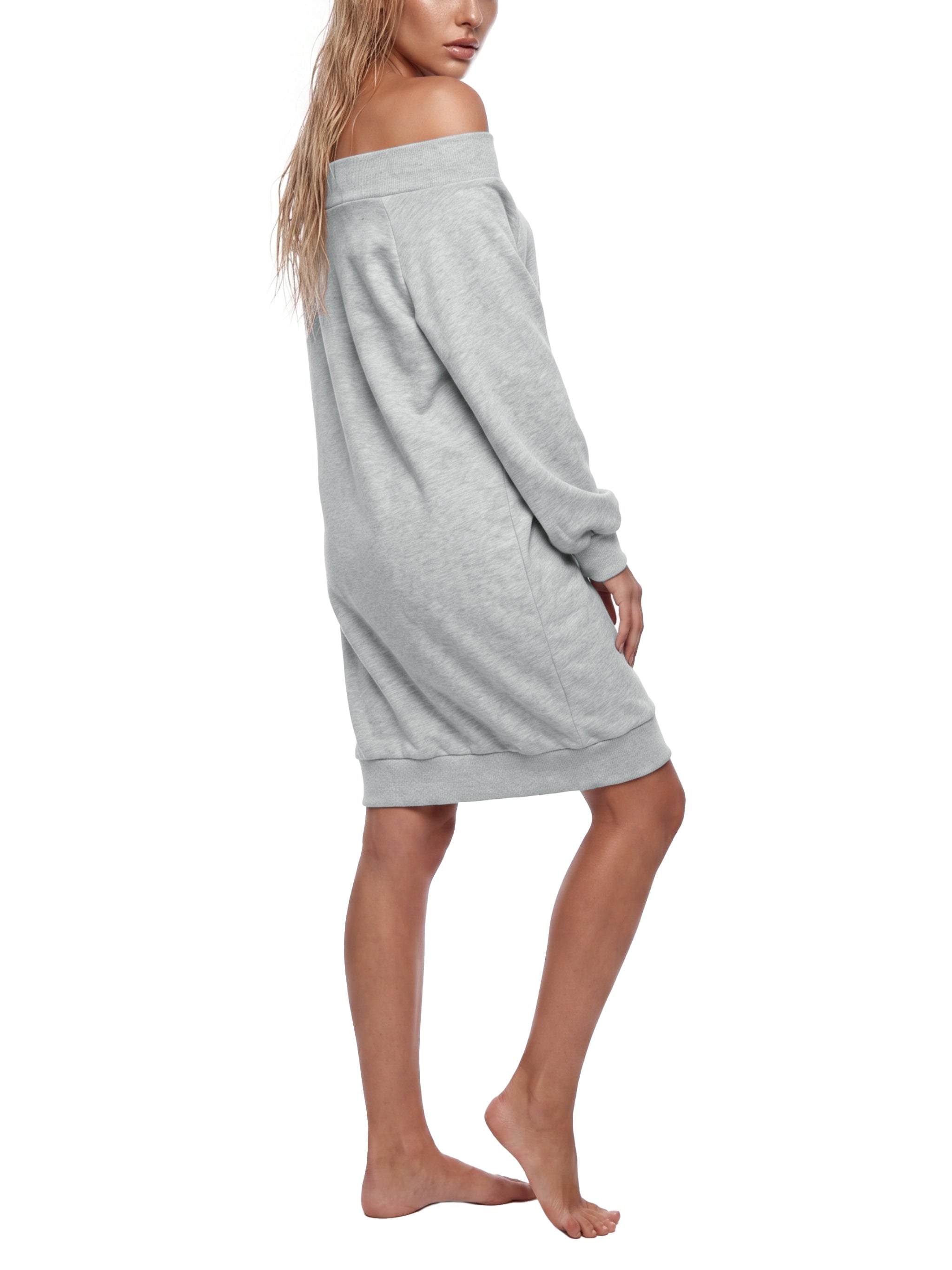 The GFG Heritage Boat-Neck Sweatshirt Dress — White Crown
