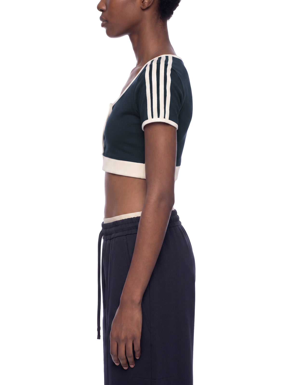 The GFG Heritage Colour Block Crop Tee — White Crown