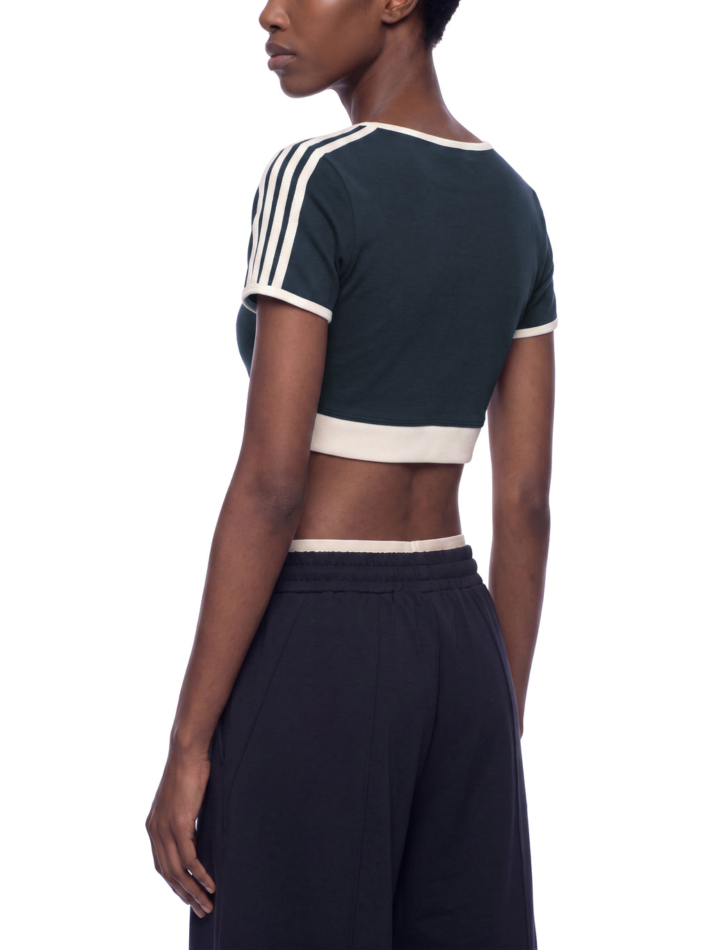 The GFG Heritage Colour Block Crop Tee — White Crown