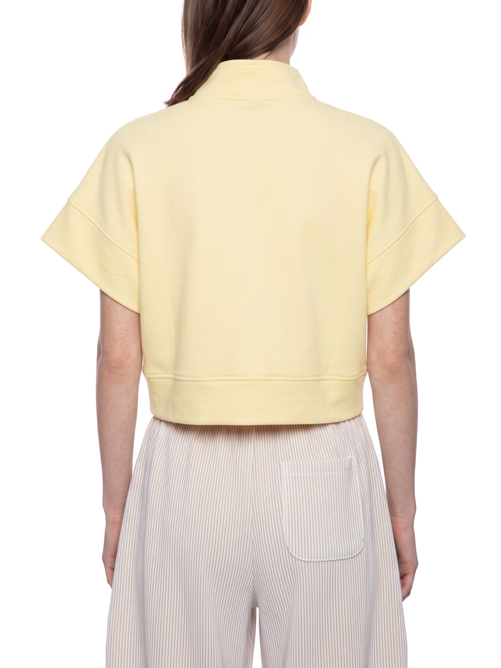 The GFG Heritage Quarter-Zip Crop Sweatshirt — White Crown